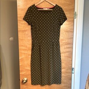 Boden Olive Polka Dot Midi Dress